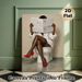 Fashionable Lady Reading Newspaper Painting Poster, Sleek Modern Portrait Poster, Eye-catching Decorative Piece For Bathroom Wall Decor_maomaolike.com