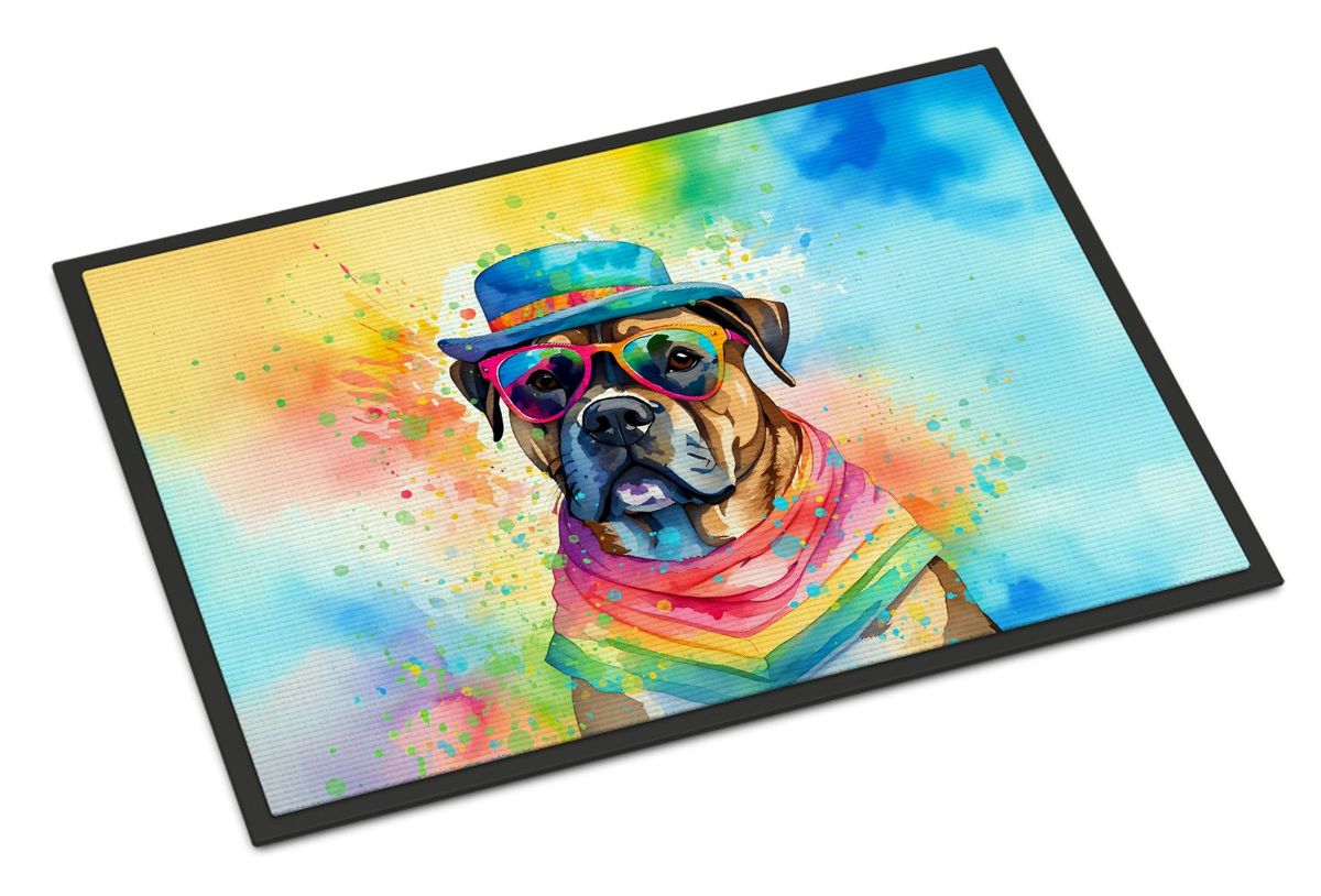 Cane Corso Hippie Dawg Doormat Front Door Mat Indoor Outdoor Rugs For Entryway, Non Slip Washable Low Pile, 24H X 36W_maomaolike.com