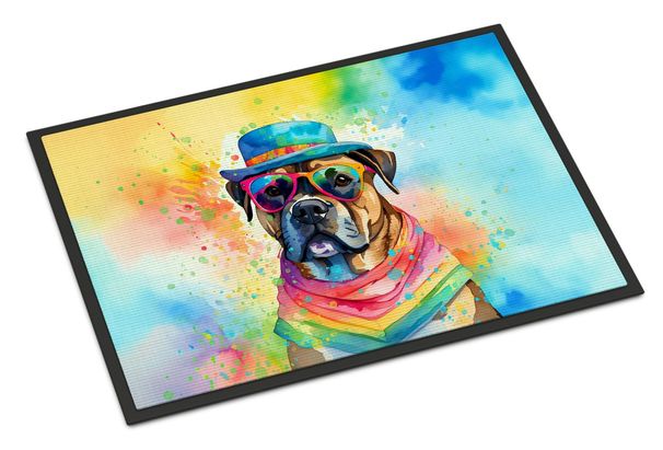 Cane Corso Hippie Dawg Doormat Front Door Mat Indoor Outdoor Rugs For Entryway, Non Slip Washable Low Pile, 24H X 36W_maomaolike.com