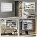 White 5-Tier Display Cabinet, Wall-Mounted Display Case With 2 Glass Doors And Adjustable Shelves_maomaolike.com