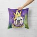 English Bulldog King Of Mardi Gras Throw Pillow Machine Washable, Indoor Outdoor Decorative Pillow For Couch, Bed Or Patio, 18Hx18W_maomaolike.com