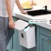 Wall Mounted Household Galley Waste Hanging Bathroom Trash Can With Lid Food Garbage Bin Kitchen Accessories_maomaolike.com