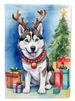 Siberian Husky Christmas Reindeer House Flag Large Porch Sleeve Pole Decorative Outside Yard Banner Artwork Wall Hanging, Polyester, House Size, Multicolor_maomaolike.com