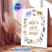 Party Animal Themed Painting Poster, Colorful Whimsical Cartoon Jungle Party Animals Poster, Playful Festive Design Ideal For Party Venues And Living_maomaolike.com