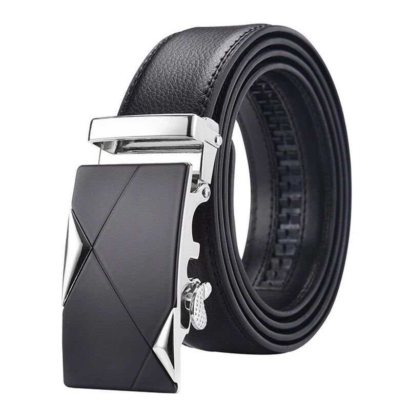 Fashion Business Men'S Genuine Luxury Brand Metal Buckle High-Quality PU Leather Soft Belt With Cargo Pants Jeans_maomaolike.com