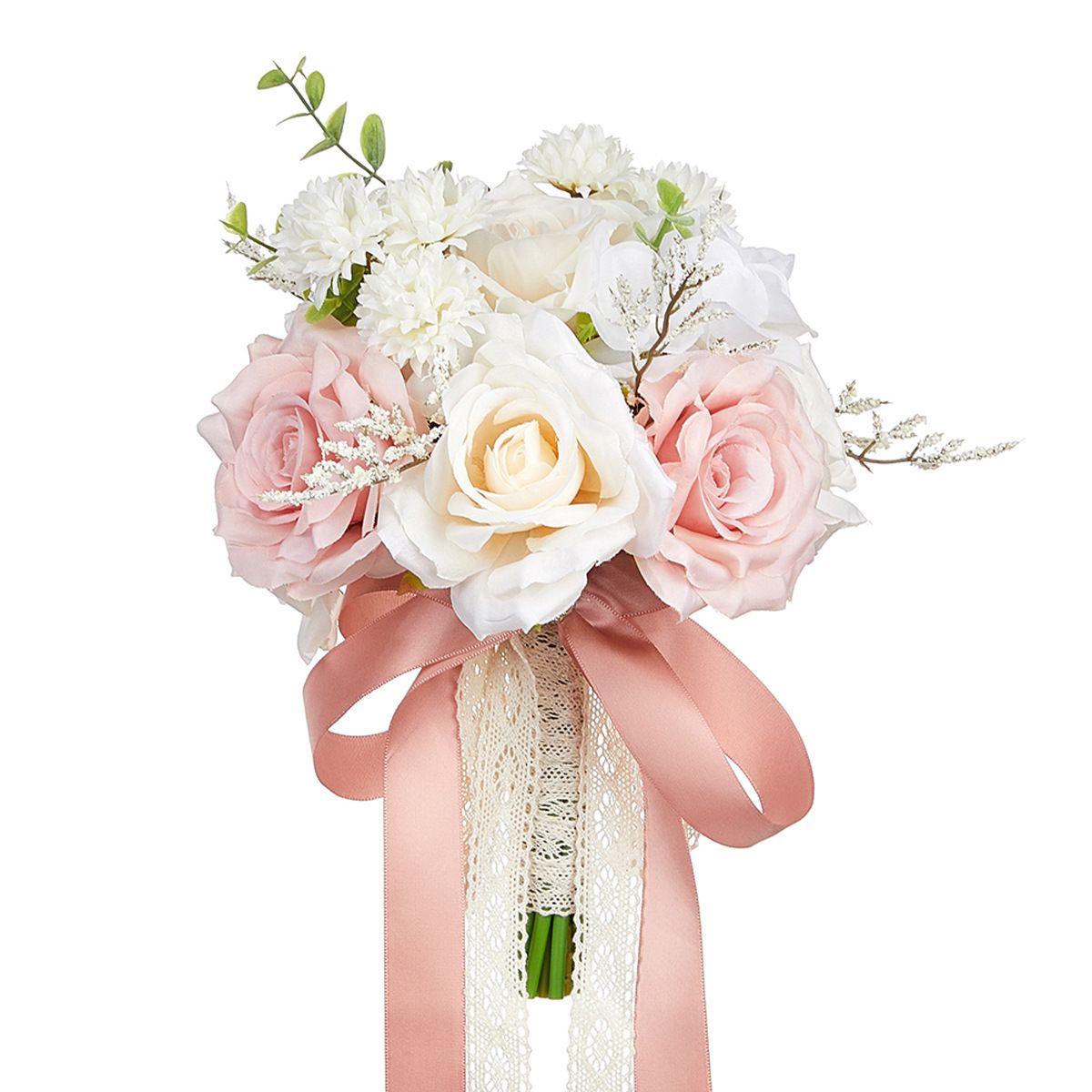 Festive & Party Supplies Bride Bridesmaid Wedding Bouquet White Champagne Artificial Rose Simulation Decoration Bow Tassel Bouquet_maomaolike.com