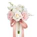 Festive & Party Supplies Bride Bridesmaid Wedding Bouquet White Champagne Artificial Rose Simulation Decoration Bow Tassel Bouquet_maomaolike.com