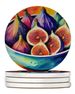 Colorful Figs Large Sandstone Coasters Pack Of 4 Absorbent Round Coasters Decor Gifts For Men Or Women, 4 In, Multicolor_maomaolike.com