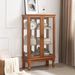 2 Doors Curio Cabinet With Tempered Glass Doors, Curio Cabinets With Mirrored Back Panel And Adjustable Shelves, Lighted Display Cabinet For Home, Office Light Bulb Included Cherry_maomaolike.com