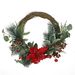 23.5" POINSETTIA/BERRY/EUCALYPTUS HALF Wreath_maomaolike.com