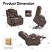 Power Lift Recliner Chair For Elderly, Recliner Chair With Massage & Heat, Electric Leather Lift Recliner Chair For Living Room With Side Pocket, USB & Type-C Charge Port, Dark Brown_maomaolike.com