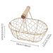 2pcs Flower Wedding Basket Rustic With Wood Handle Small Flower Basket Country Metal Wedding Basket Wire Vintage Petal Basket 7x4.7 Inch Basket For Vintage Rustic Wedding Home Decoration Picnic_maomaolike.com