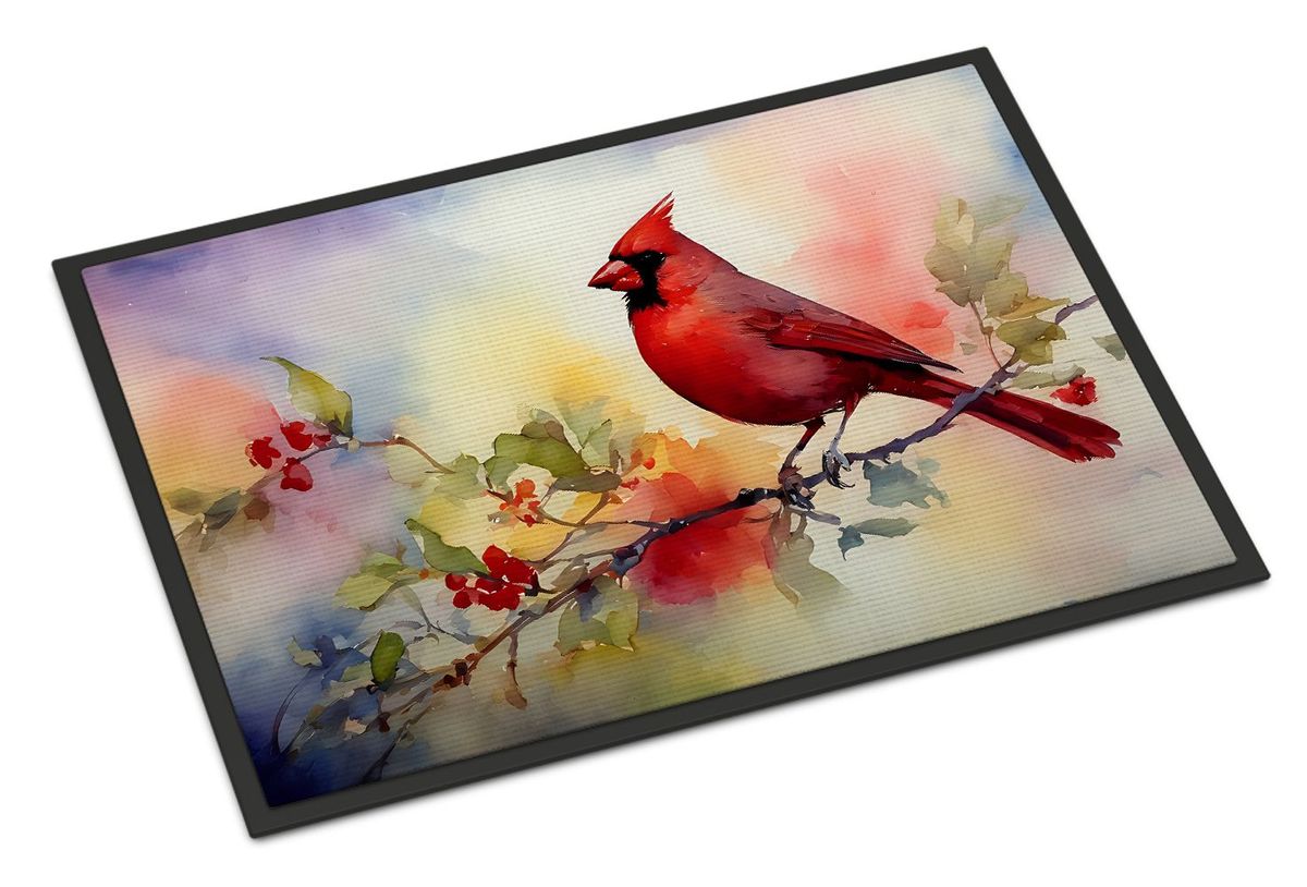 Cardinal Doormat Front Door Mat Indoor Outdoor Rugs For Entryway, Non Slip Washable Low Pile, 24H X 36W_maomaolike.com