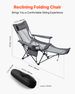 Reclining Camping Chair, 4 Adjustable Positions, Portable Folding Lounger For Adults, Mesh Beach Chair With Headrest & Foot Rest, Supports 220 Lbs, Heavy Duty Camp Chairs For Patio, Gray_maomaolike.com