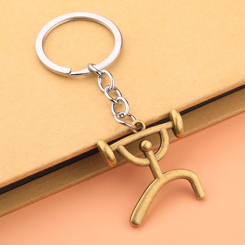 Unisex Creative metal multi-sport logo key chain Bicycle running weightlifting football basketball key chain small gift_maomaolike.com