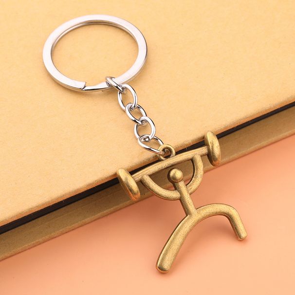 Unisex Creative metal multi-sport logo key chain Bicycle running weightlifting football basketball key chain small gift_maomaolike.com