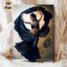Indian Dancer Painting Poster, Graceful Artistic Traditional Dancer In Deep Blue Flowing Attire Poster, Captivating Cultural Charm Suitable For Living_maomaolike.com