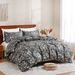 Nordic Floral Brushed Fitted Sheet Set - Premium Elastic Bed Skirt With Botanical Patterns, Ultra-Soft Microfiber_maomaolike.com