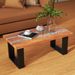 Premium Teak Wood Patio Table With River-Inspired Epoxy Tabletop – Durable, Waterproof & Stylish Outdoor Coffee Table For Garden, Poolside_maomaolike.com