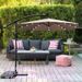 10 Ft Outdoor Patio Umbrella Solar Powered LED Lighted Sun Shade Market Waterproof 8 Ribs Umbrella With Crank And Cross Base For Garden Deck Backyard Pool Shade Outside Deck Swimming Pool_maomaolike.com