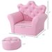 Kids Sofa Set With Footstool, Princess Sofa With Diamond Decoration_maomaolike.com