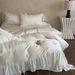 Ice Silk Quilt Eleant Romantic French Style White Summer Tencel Four-Piece Set Cool Silky Naked Sleep Duvet Cover_maomaolike.com
