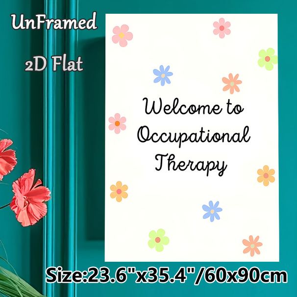 Occupational Therapy Welcome Painting Poster, Soft Pastel Floral Decor Poster, Warm Welcome Signage Ideal For Occupational Therapy Rooms_maomaolike.com