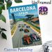 Barcelona F1 Racing Painting Poster, Vibrant Dynamic Race Track Scene Poster, Captures Thrilling Motorsport Action, Ideal For Game Room, Sports-themed_maomaolike.com