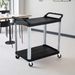 SOGA 2 Tier Food Trolley Portable Kitchen Cart Multifunctional Big Utility Service With Wheels 950x500x640mm Black_maomaolike.com
