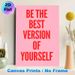 Motivational "Be The Best Version Of Yourself" Quote Painting Poster, Bold Red Typography On Soft Pink Poster, Inspirational Daily Reminder Suitable_maomaolike.com