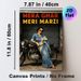 Bollywood Style Independent Woman Painting Poster, Vintage Stylish Poster, Woman In Denim Sari With Classic Motorcycle & Bold Typography_maomaolike.com