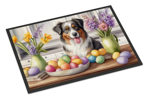 Decorating Easter Australian Shepherd Doormat Front Door Mat Indoor Outdoor Rugs For Entryway, Non Slip Washable Low Pile, 24H X 36W_maomaolike.com