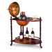 Vintage Globe Rolling Wine Bar Cart With Extra Shelf_maomaolike.com