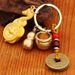 Brass Five Emperors Coin Keychain Gourd Wealth Gathering Hundred Blessings Small Cylinder Retro Style Zodiac Snake Pendant Rotatab_maomaolike.com