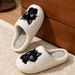 Winter Women's Slippers Indoor Cartoon Black Cat Cute Girls Slipper Bedroom Anti-slip Soft Sole Comfortable Cotton_maomaolike.com
