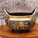 Brass Carved Bridge Ear Indoor Ancestor Hall Offering High Holder Stick Sandalwood Incense Burner Metal Craft Ornament_maomaolike.com