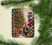 Miniature Pinscher And Santa Claus Porcelain Ornament Christmas Tree Hanging Decorations For Home Christmas Holiday, Rectangle, Gift, Multicolor_maomaolike.com