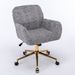 AA Furniture Office Chair,Artificial Rabbit Hair Home Office Chair With Golden Metal Base,Adjustable Desk Chair Swivel Office Chair,Vanity Chair Gray_maomaolike.com