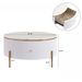 Modern Round Coffee Table With 2 Large Drawers Storage Accent Table(31.5'')_maomaolike.com