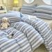 Wholesale INS Japanese Simple Retro Striped Pure Four-Piece Nordic Style Full Yarn-Dyed Washed Cotton 4-Piece Set_maomaolike.com