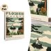 Maine Flower Market Lighthouse & Pine Cone Painting Poster, Vintage Minimalist Coastal Scenery Poster, Serene Nature-inspired Decor Ideal For Living_maomaolike.com