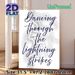 Lightning-themed Typography Painting Poster, Vibrant Glitch-style "Dancing Through The Lightning Strikes" Text Poster, Stylish Artistic Decor For_maomaolike.com