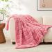 Cross Border Luxury Soft Rabbit Plush Striped Home Decoration Sofa Cover Small Blanket_maomaolike.com