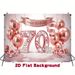 Rose Golden 70th Birthday Party Backdrop - 2D Flat Polyester Banner With Pink Golden Balloons, Photo Booth Props, Party Decor_maomaolike.com
