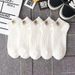 5 Pairs/Set Black And White Socks Men's Socks Wear Absorbent Short Tube Thin Low Top Shallow Mouth Sports Socks_maomaolike.com