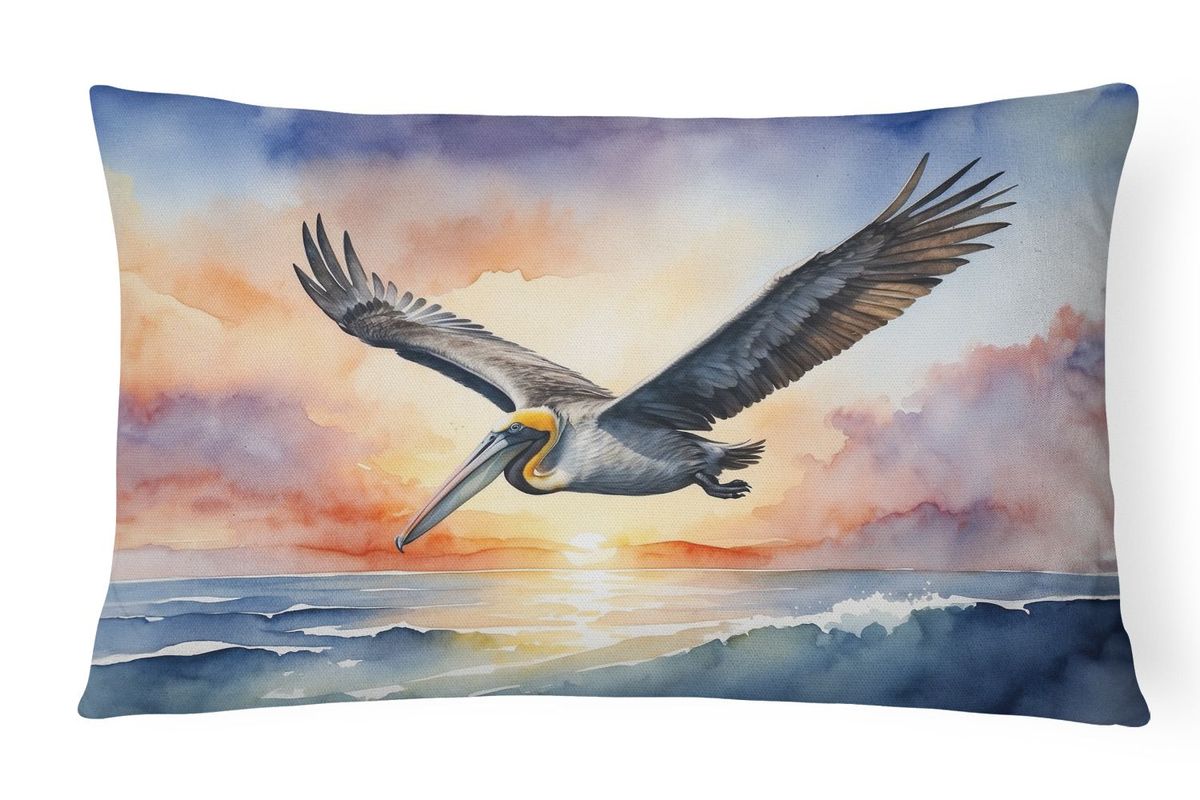Birds, Birds, Birds Throw Pillow Throw Pillow For Indoor Couch Bed Outdoor Patio Washable, Pelican Fyling At Sunrise 7507,12Hx16W_maomaolike.com