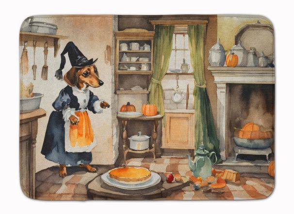 Dachshund Fall Kitchen Pumpkins Memory Foam Kitchen Mat Machine Washable Anti-Fatigue Mat Cushion Comfort Bath Mat Or Kitchen Rug_maomaolike.com