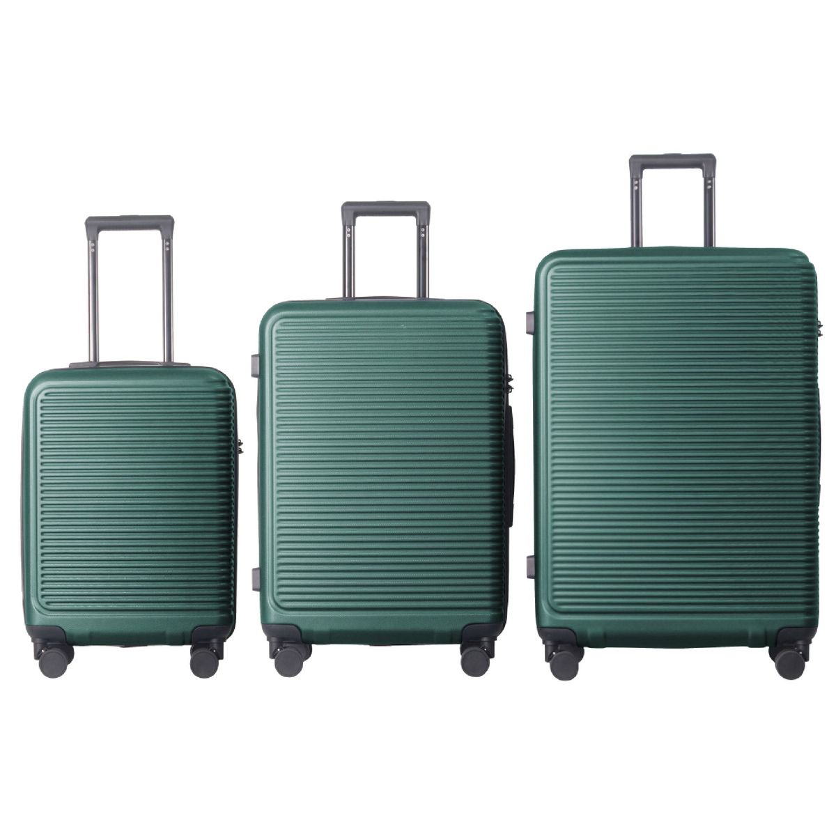 Luggage Sets ABS Hardshell 3pcs Luggage, Lightweight Durable Suitcase Sets Spinner Wheels Suitcase With TSA Lock 20''24''28'' Available(Dark Green)_maomaolike.com