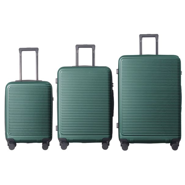 Luggage Sets ABS Hardshell 3pcs Luggage, Lightweight Durable Suitcase Sets Spinner Wheels Suitcase With TSA Lock 20''24''28'' Available(Dark Green)_maomaolike.com
