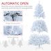 6 Ft Tall Prelit Artificial Christmas Tree Holiday Décor With 638 Branches, 220 Warm White LED Lights, Auto Open, White_maomaolike.com
